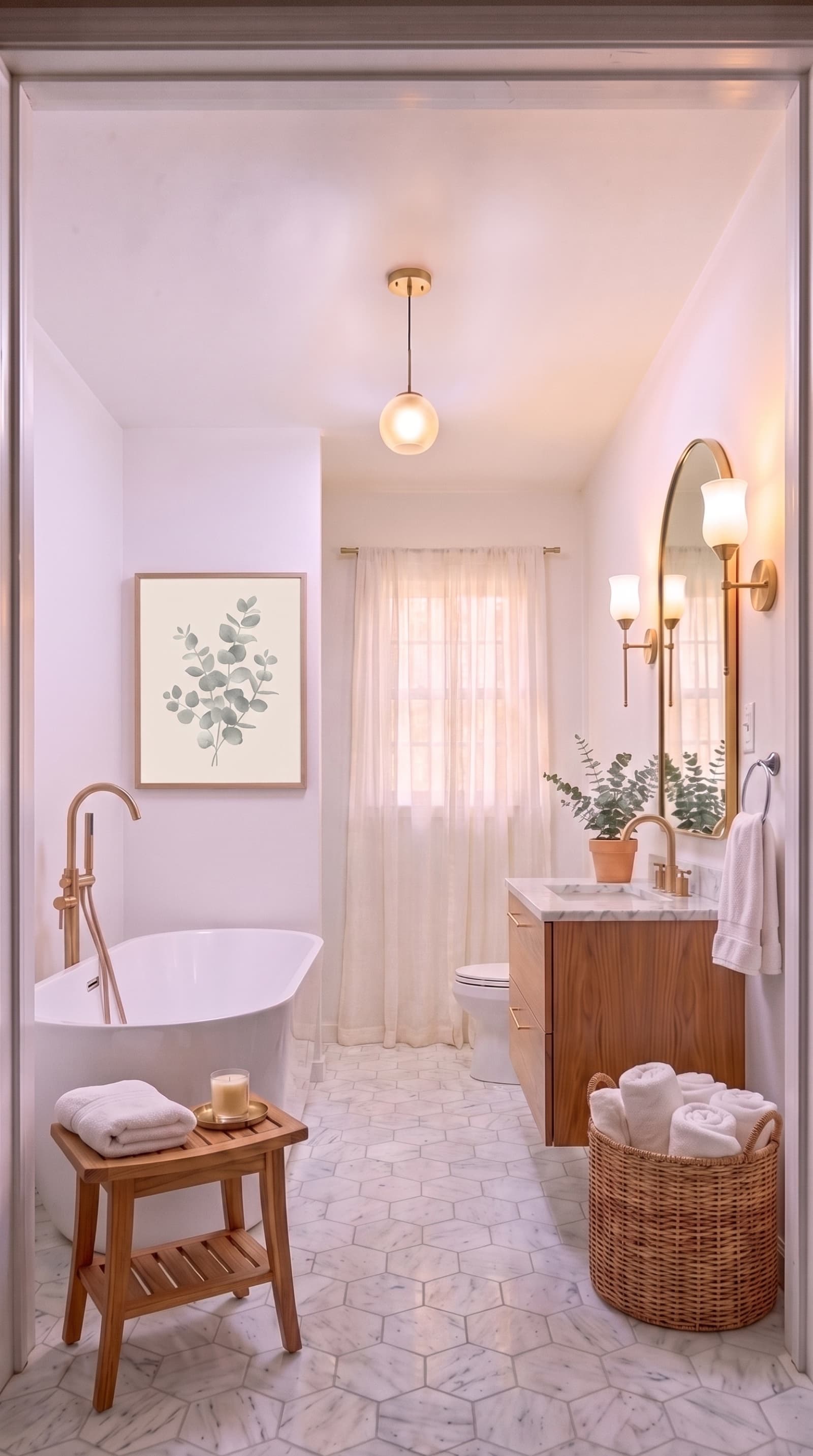 Turning a builder-grade bathroom into a spa retreat