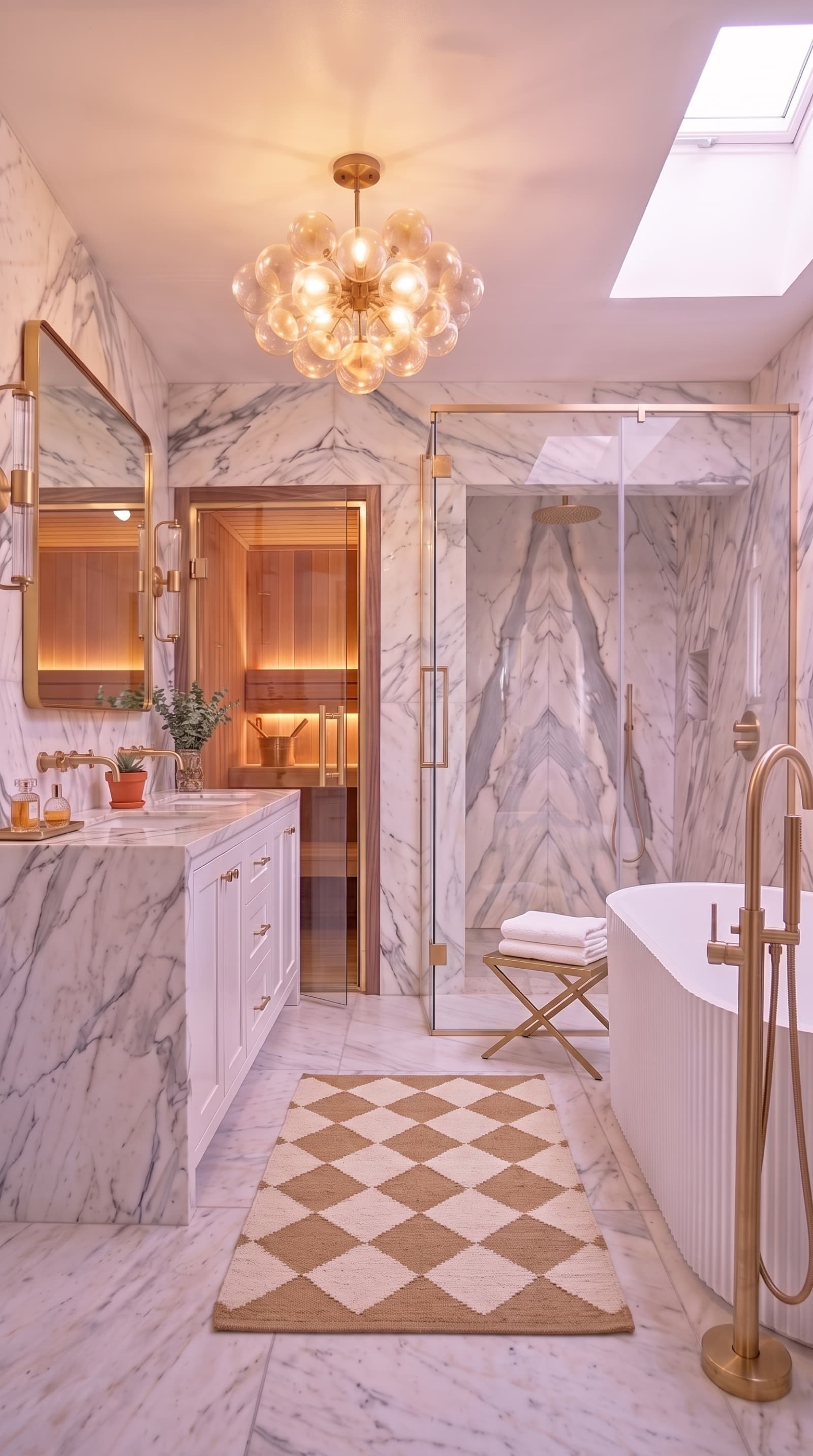 Turning a dated master bath into a Modern Luxe Spa retreat